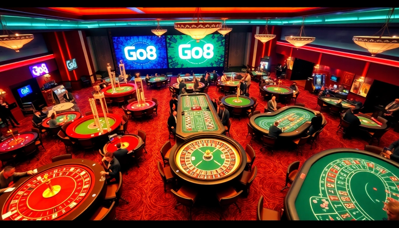 Experience the excitement of the Go8 casino event with vibrant tables and thrilling games.